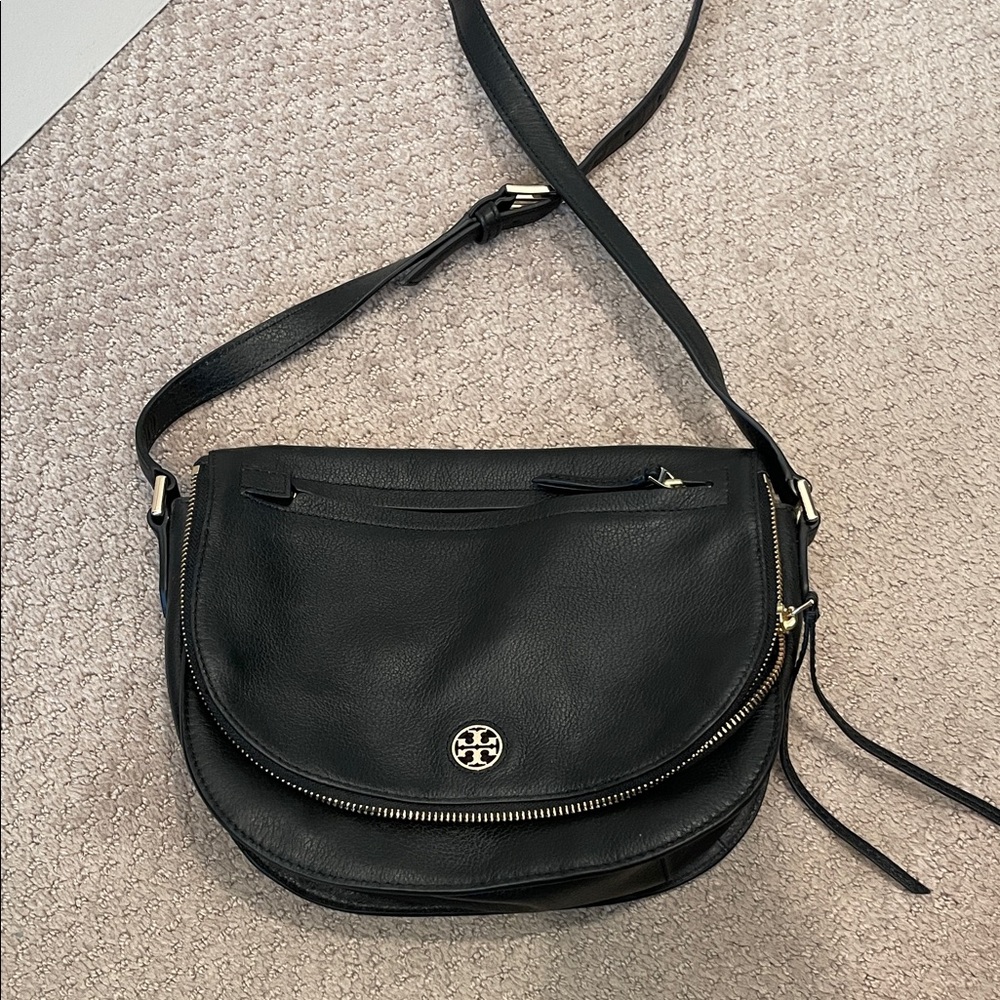 Tory Burch Black Crossbody Bag with Gold Accents